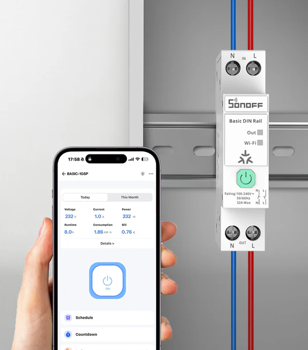 SONOFF Basic DIN Rail Matter12