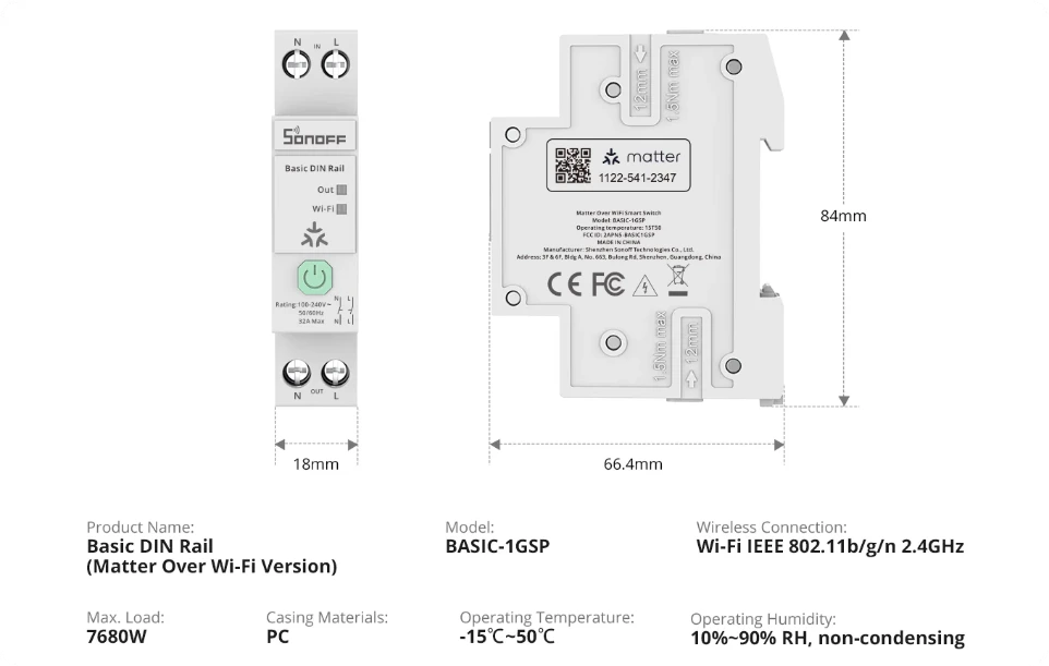 SONOFF Basic DIN Rail Matter8