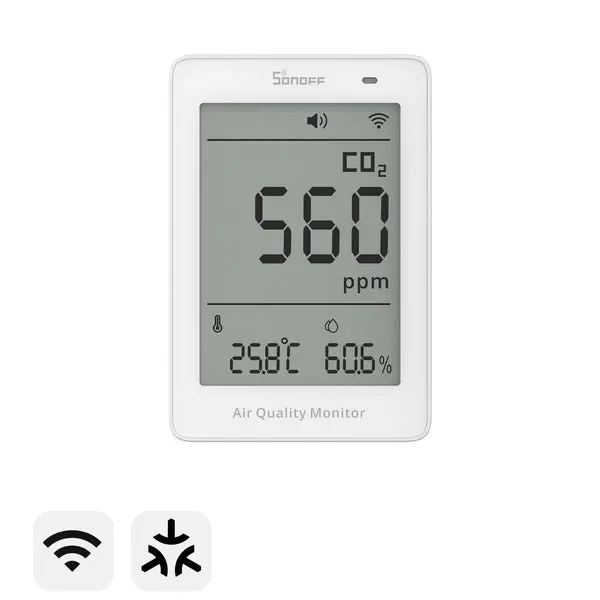 [6920075743258] SONOFF AirGuard CO2 Matter Over Wi-Fi Air Quality Monitor | SAWF-08P
