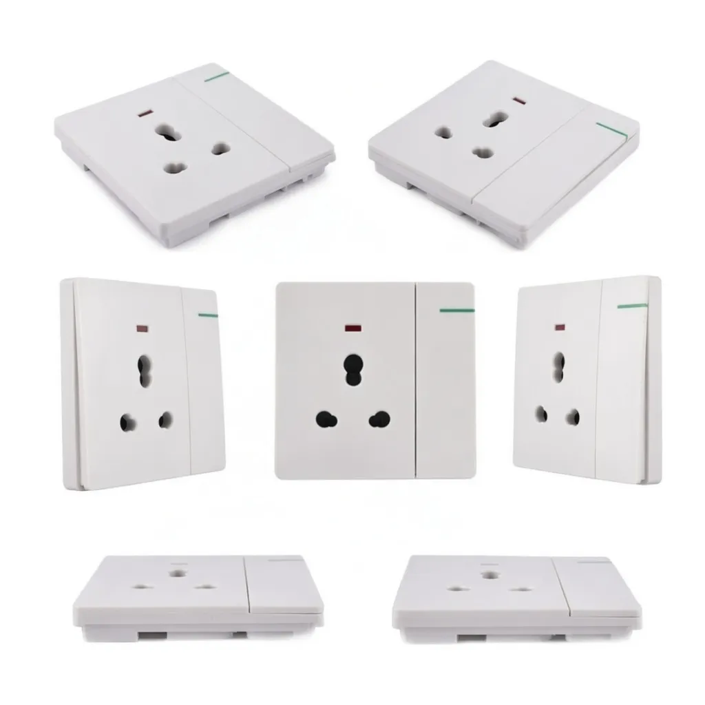 Elegant White 6/16 Amp Switched Socket with Indicator & Large Switch – Sonoff Architectural Series for Villa, Hotel & Bungalow Installations