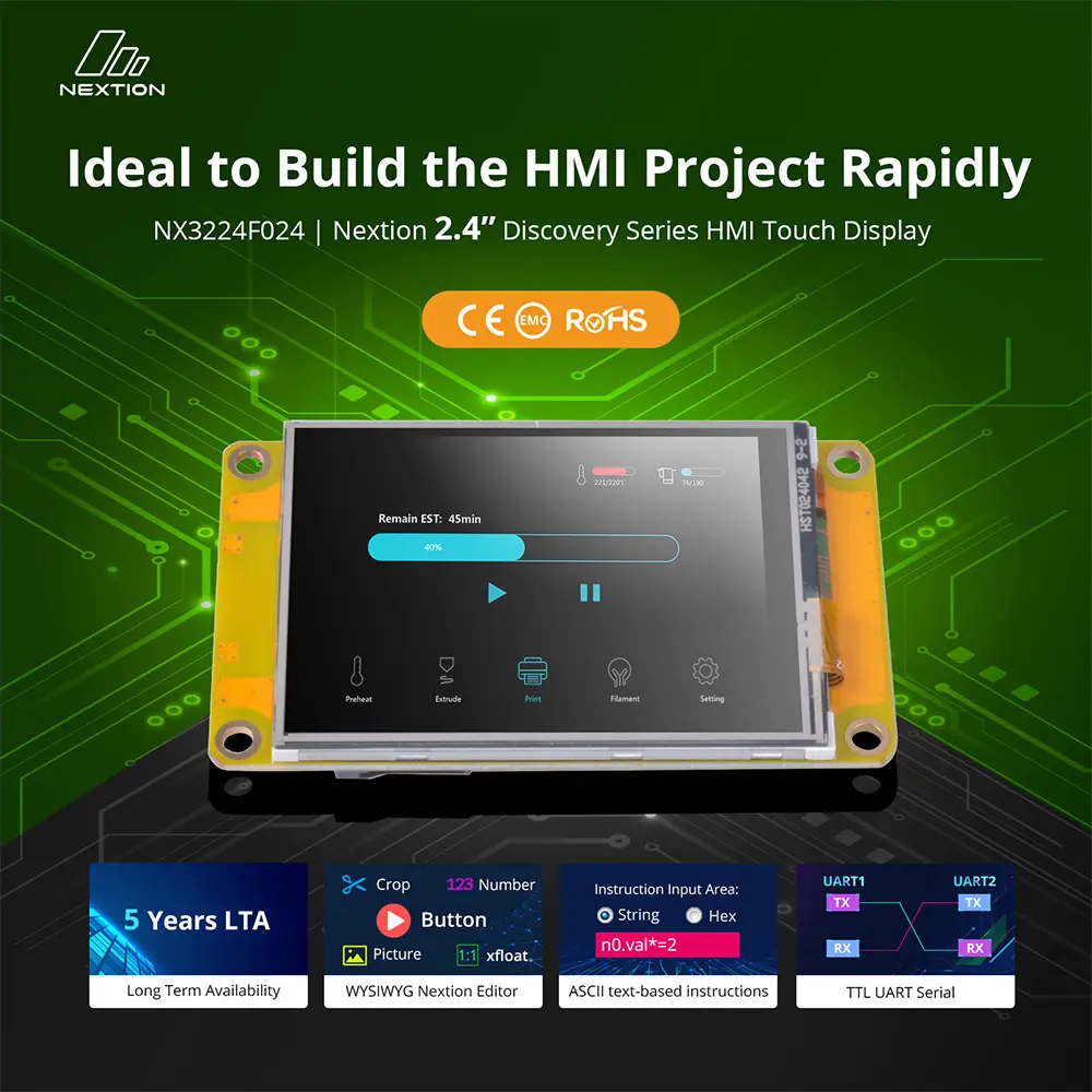 Nextion NX3224F024–2.4 inch Discovery Series HMI Touch Display 