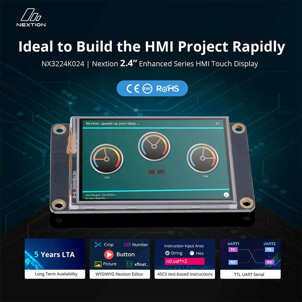 NX3224K024 – Nextion 2.4” inch Enhanced Series HMI Touch Display