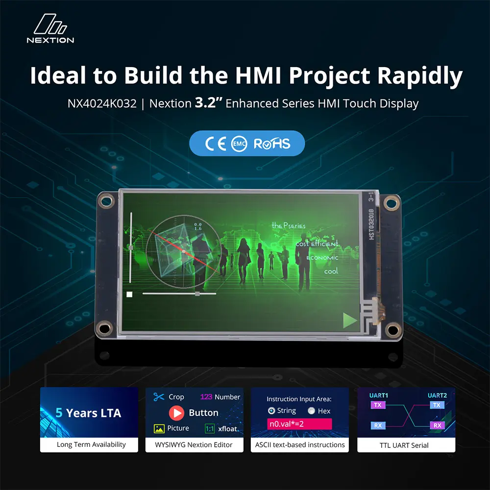 NX4024K032 – Nextion 3.2” Enhanced Series HMI Touch Display
