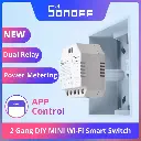 Sonoff DualR3 Retro-fit WiFi 2 Node Power Metering Smart Switch Module for Home Automation | Remote App Control Switch | No Hub Required | Compatible with Alexa and Google Home