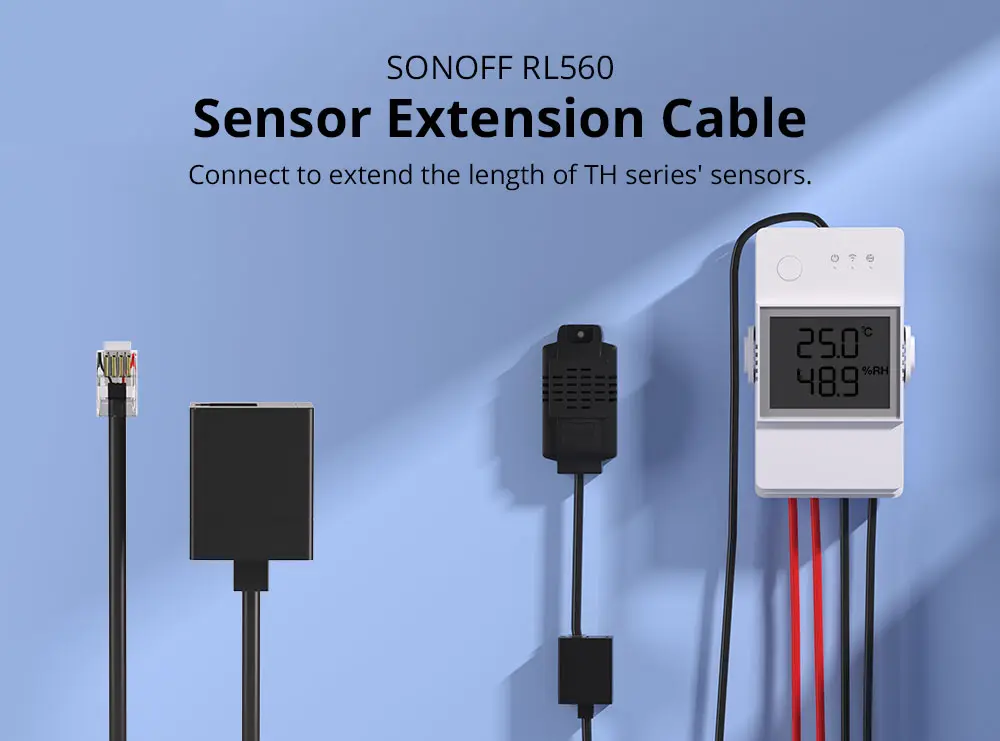 [6920075777796] SONOFF RL560 5M Sensor Extension Cable for RJ9 4P4C Sensor