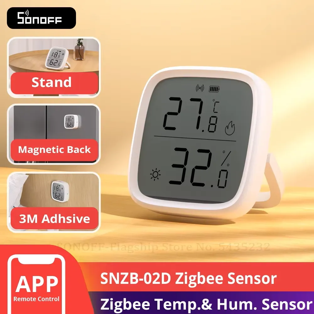 [6920075740004] SONOFF SNZB-02D LCD Smart Temperature Humidity Sensor APP Control Real-time Monitoring Work with ZB Bridge-P/ ZB Dongle/ NS Panel