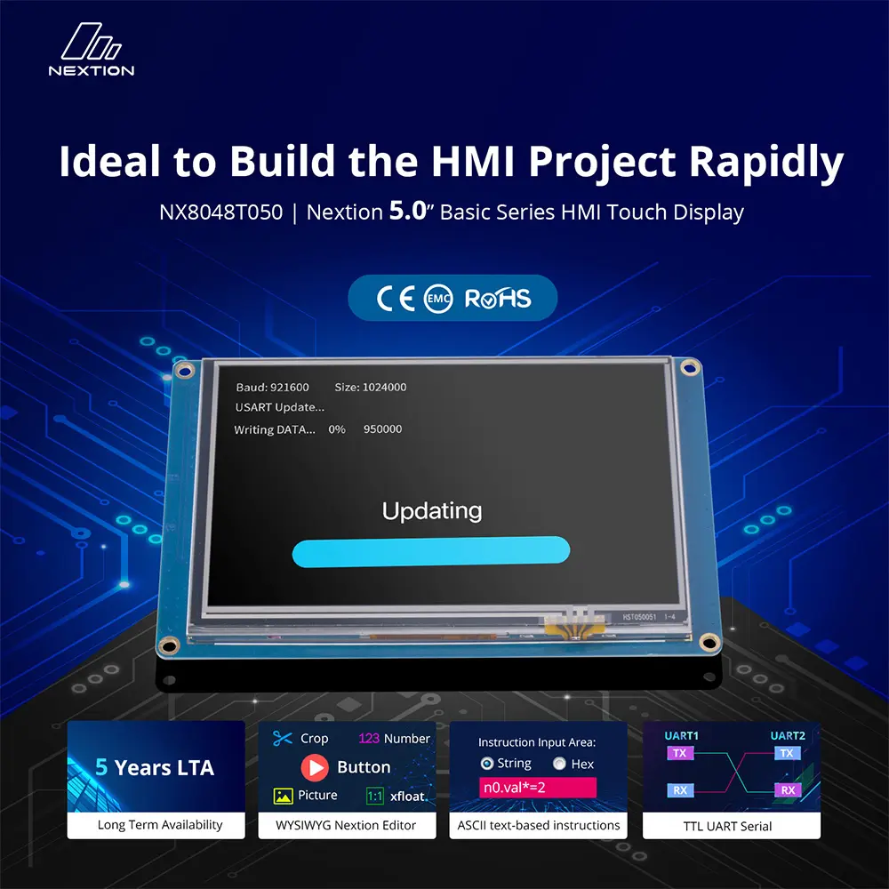 NX8048T050–Nextion 5.0” inch Basic Series HMI Touch Display(Not Recommended)