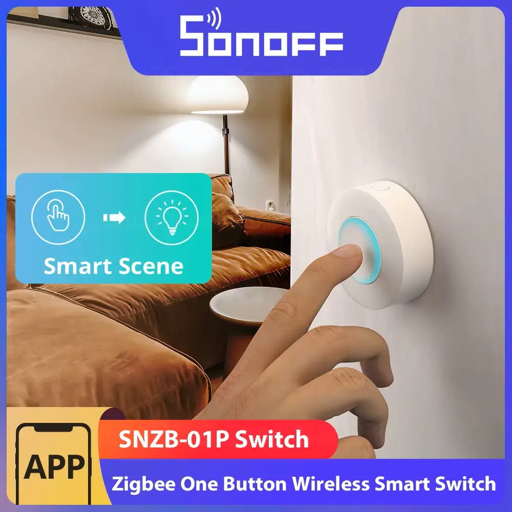 [6920075740615] SONOFF SNZB-01P Zigbee3.0 Wireless Panic Button Switch Action Two-way Control Smart Scene Control With Alexa Google Home