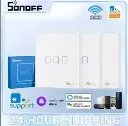 SONOFF T2UK3C TX Smart Wifi White wall touch RF switch with Smart Home edge 3 Gang works with Alexa IFTTT,Google