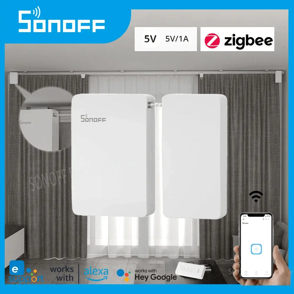 [6920075777451] SONOFF ZB Zigbee Smart Curtain Motor Switch 5V/1A Easy Install APP Remote Voice Control Works with Alexa/Google Home 