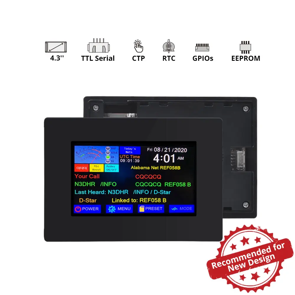 NEXTION NX4827P043-011C-Y 4.3” inch Nextion Intelligent Series HMI Capacitive Touch Display with enclosure