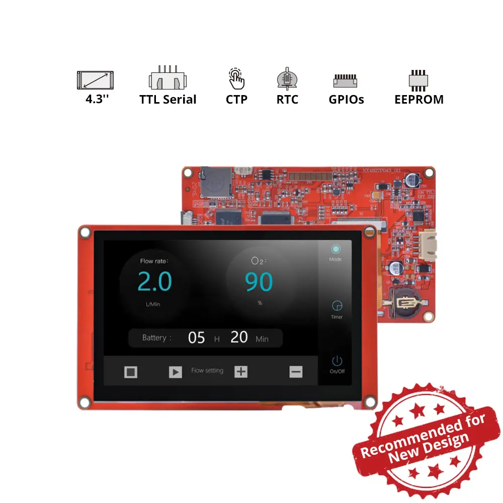 NEXTION NX4827P043-011C 4.3” Nextion Intelligent Series HMI Capacitive Touch Display without enclosure