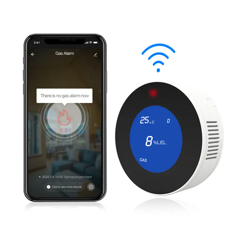 [1043080410] Wireless WiFi LPG Gas Detector Alarm Leakage Sensor Natural,PROPANE Gas Leak Detector Alarm APP Control 