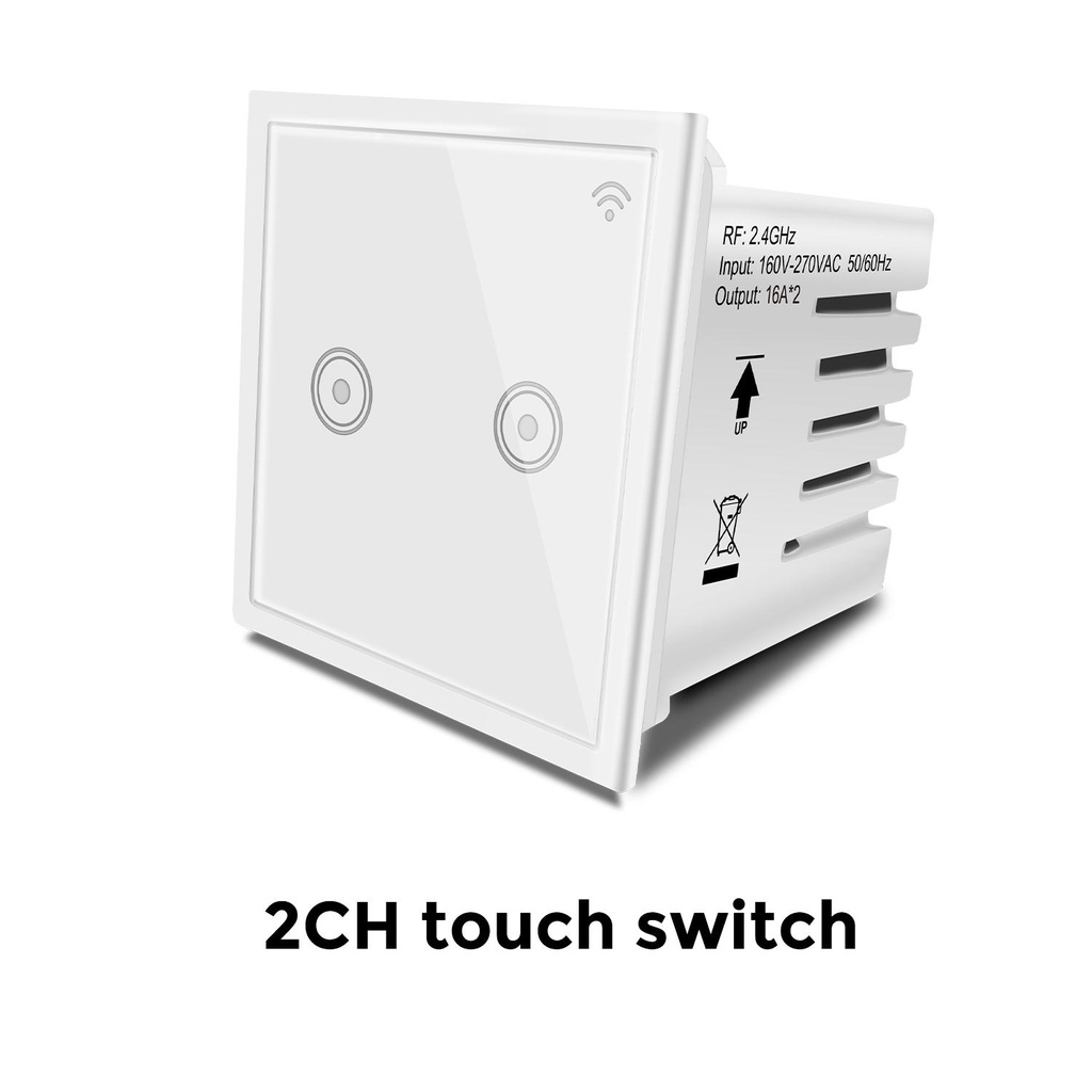 [WF520W16A] Smart Wifi White wall touch Retrofit for Anchor Roma Modular switch with Smart Home edge 2 Gang works with Alexa ,Google