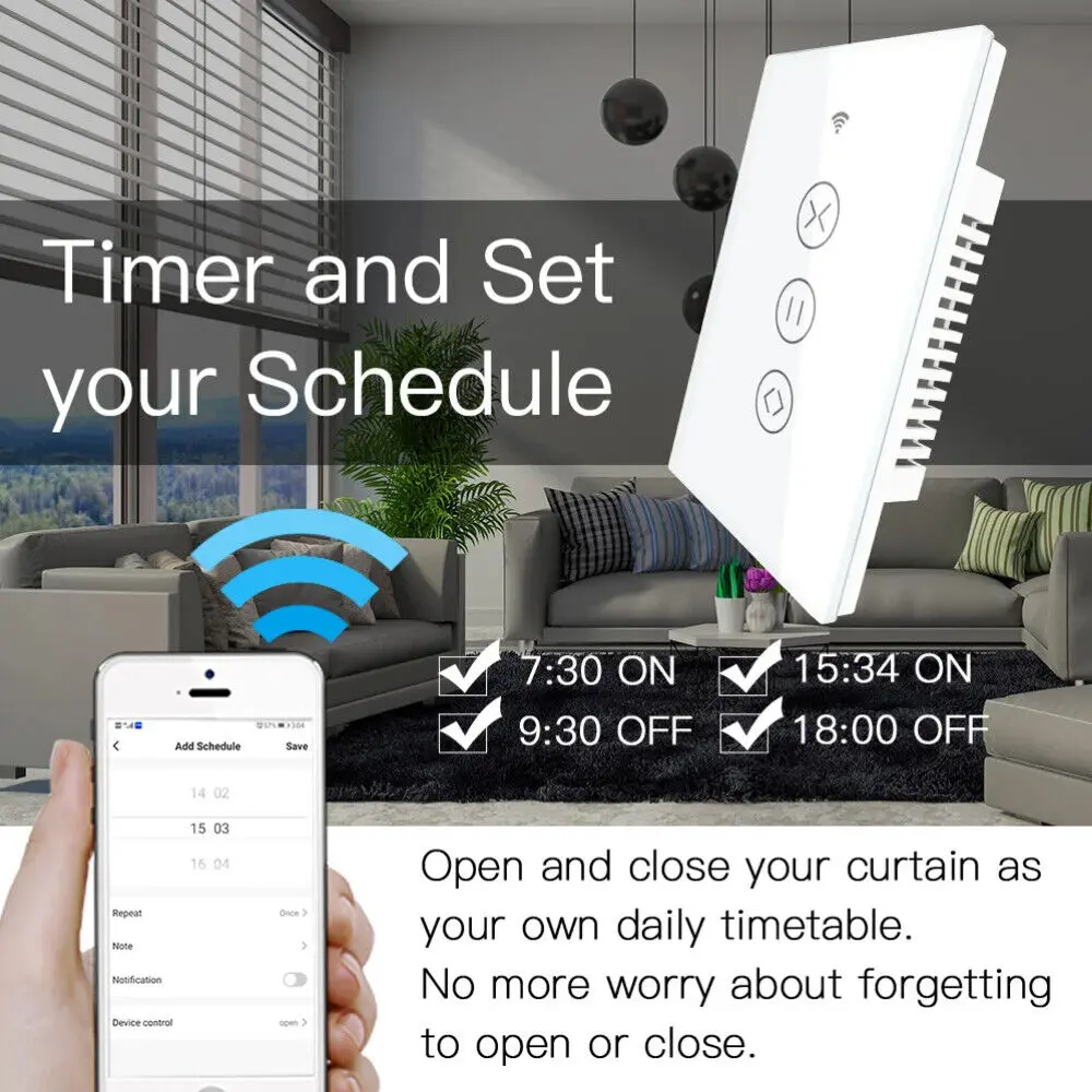 Smart WiFi Smart Touch Panel Curtain Motor Door Switch Retrofit for Anchor Modular switch works with Alexa ,Google