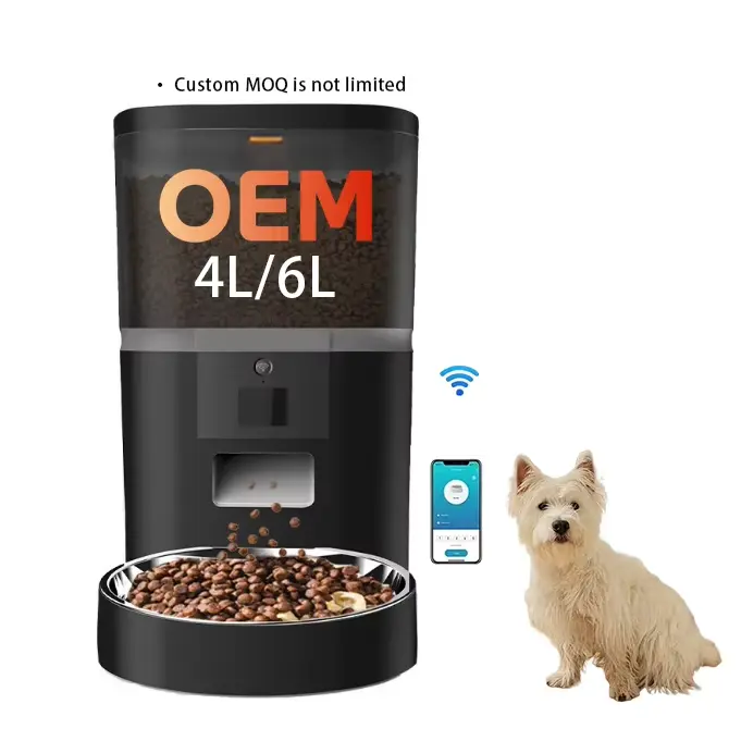 4L With HD Camera Automatic Pet Feeder Cat and Dog Food Automatic Dispenser Suitable for Two Pet Cat and Dog Feeding Remote Feed