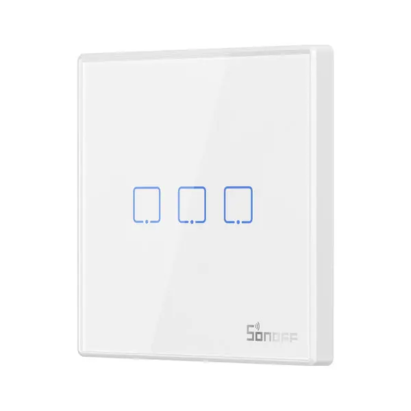 [M0802030011] SONOFF T2EU3C-RF – Wall Panel Sticky 433MHz Wireless RF Remote 3 Gang