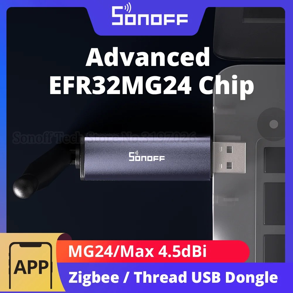 SONOFF Zigbee 3.0 USB Dongle Plus MG24 | Dongle-PMG24, Zigbee Gateway with EFR32MG24, Thread & Zigbee USB Stick, Zigbee Controller for Home Assistant or Zigbee2MQTT