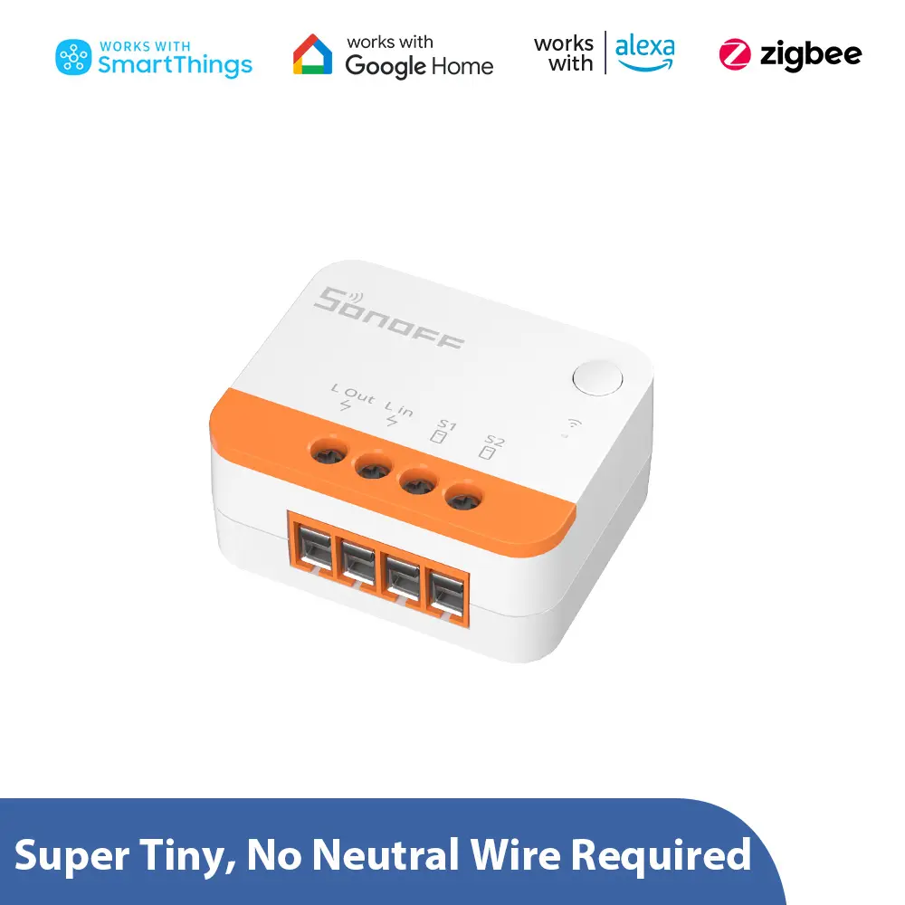 [6920075772111] SONOFF ZBMINIL2 Extreme ZigBee Mini Smart Switch No Neutral Wire Required Two Way Control via EWeLink Google Alexa(1 pack )