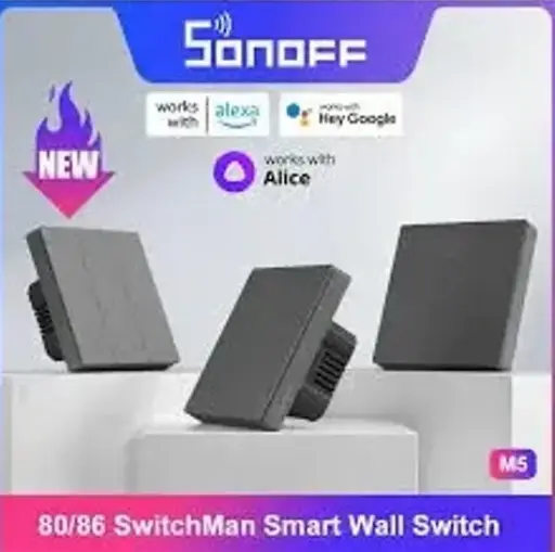 [6920075777086] SONOFF M5-3C-80 SwitchMan Smart Wall Switch Push Button Switch 3 Gang Switch Work With Alexa Google Home and other