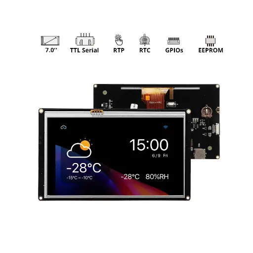 [IM170428001] Nextion Enhanced NX8048K070-011R 7.0″ HMI Resistive Touch Display with enclosure
