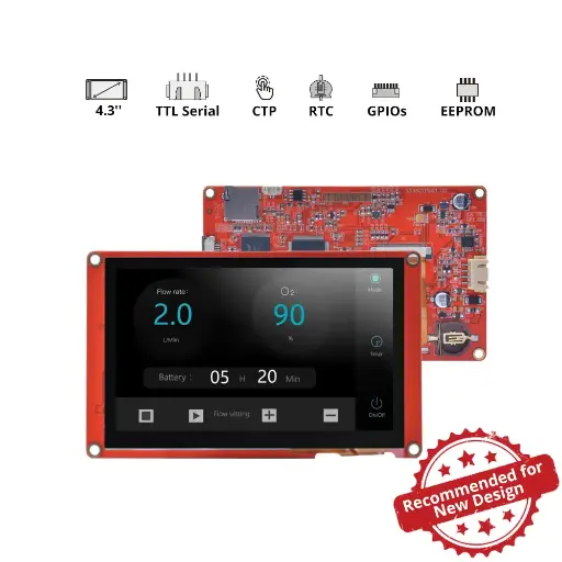 [6920075776508] NEXTION NX4827P043-011C 4.3” Nextion Intelligent Series HMI Capacitive Touch Display without enclosure