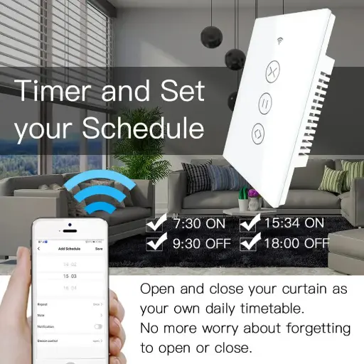 [WF510C-W] Smart WiFi Smart Touch Panel Curtain Motor Door Switch Retrofit for Anchor Modular switch works with Alexa ,Google
