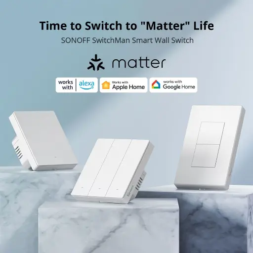 [6920075777925] SONOFF M5-3C-120W SwitchMan Smart Wall Switch 120 Push Button Switch 3 Gang Switch Work With Alexa Google Home and other