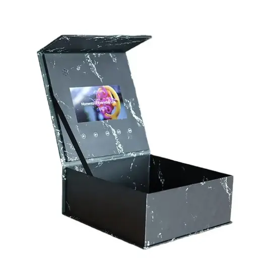 [VG7001-BLK] Video Gift Box (Black)7-Inch IPS Screen  – Auto-Play LCD Display, Magnetic Lid Design, Personalized Digital Greeting Card Box, Rechargeable High-Tech Gift Packaging for Birthday, Anniversary, Wedding & Special Occasions