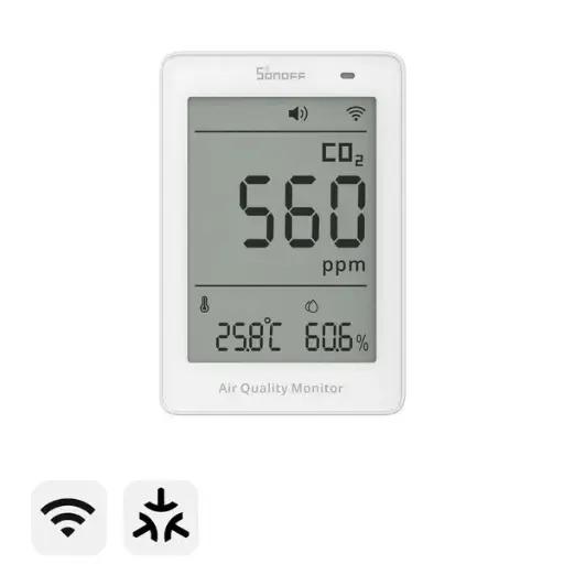[6920075743258] SONOFF AirGuard CO2 Matter Over Wi-Fi Air Quality Monitor | SAWF-08P