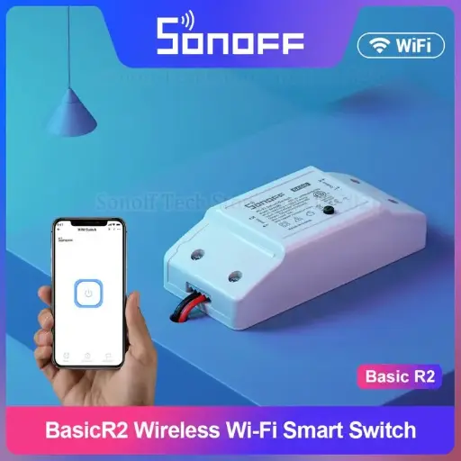 [6920075775693] Sonoff Basic R2 Wifi DIY Smart Switch Remote Controller Timer Light Switch Module 10A for Smart Home Automation Wireless APP Control Work With Alexa Google Home