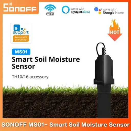 [M0802050011] SONOFF MS01 Smart Soil Moisture Sensor With RJ9 Adapter Soil Hygrometer Detection Humidity Work Via Sonoff TH10/ TH16 Smart Home