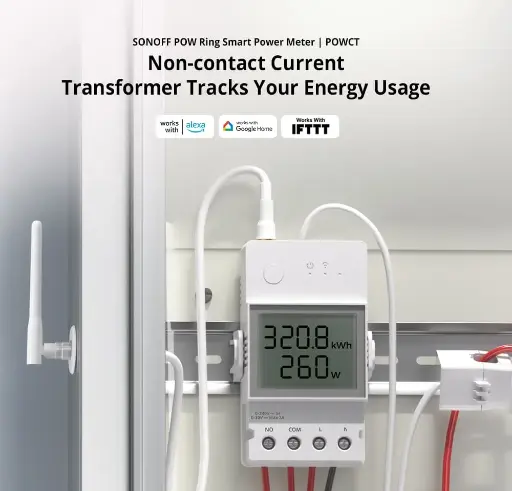 [6920075741889] SONOFF POWCT Smart Power Meter Wi-Fi 100V-240V 24000W Real-Time Energy Solar Panel Monitoring Non-Contact Current Transformer for Factory Office Warehouse