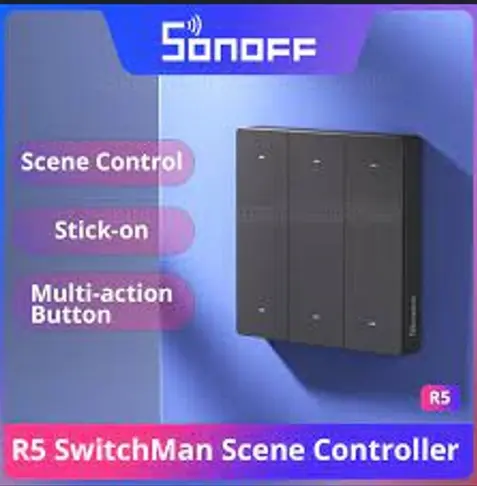 [6920075777390] SONOFF SwitchMan R5 Scene Controller with Battery 6-Key Free-Wiring eWeLink-Remote Control Works SONOFF M5/MINIR3 Smart Home