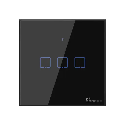 [6920075727494] SONOFF T3UK3C TX Smart Wifi Black wall touch switch with Smart Home edge 3 Gang 433 RF Remote Control works Alexa,google home Voice Control IFTTT