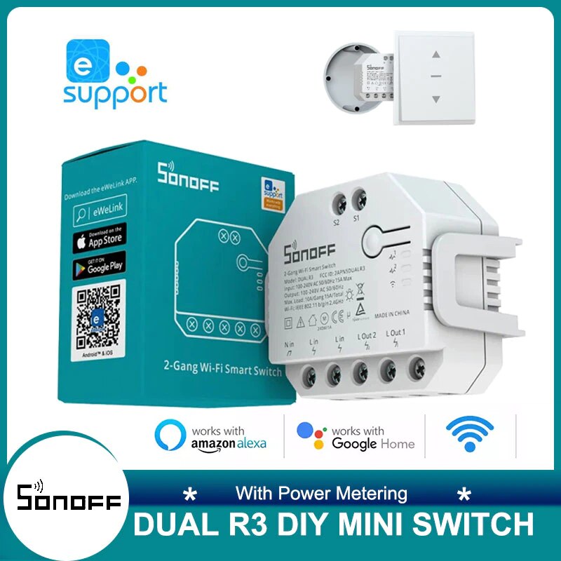 SONOFF DUALR3 WIFI Smart DIY MINI Switch Dual Relay Module Two Way Power  Measure